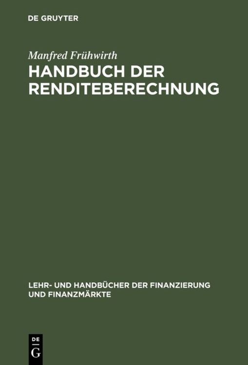 Produktbild: Handbuch der Renditeberechnung