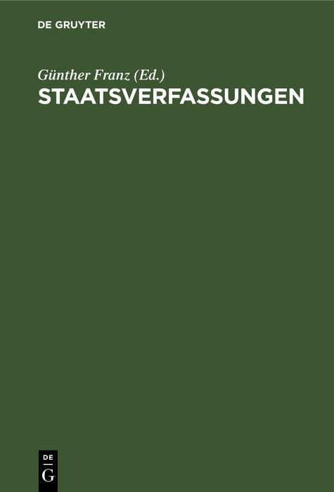 Produktbild: Staatsverfassungen