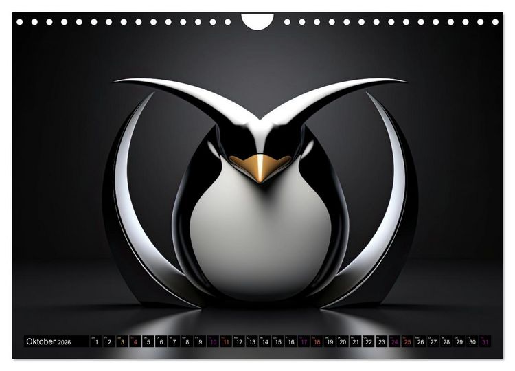 Produktbild: PINGUINE - modern Art (Wandkalender 2026 DIN A4 quer), CALVENDO Monatskalender