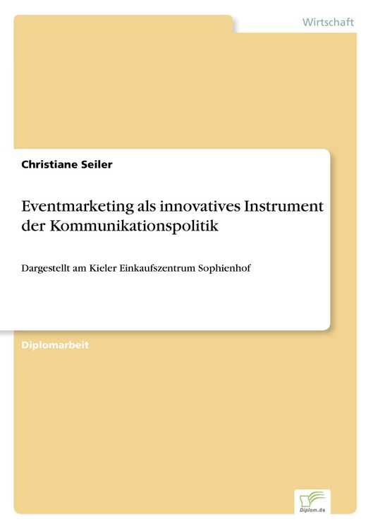 Produktbild: Eventmarketing als innovatives Instrument der Kommunikationspolitik