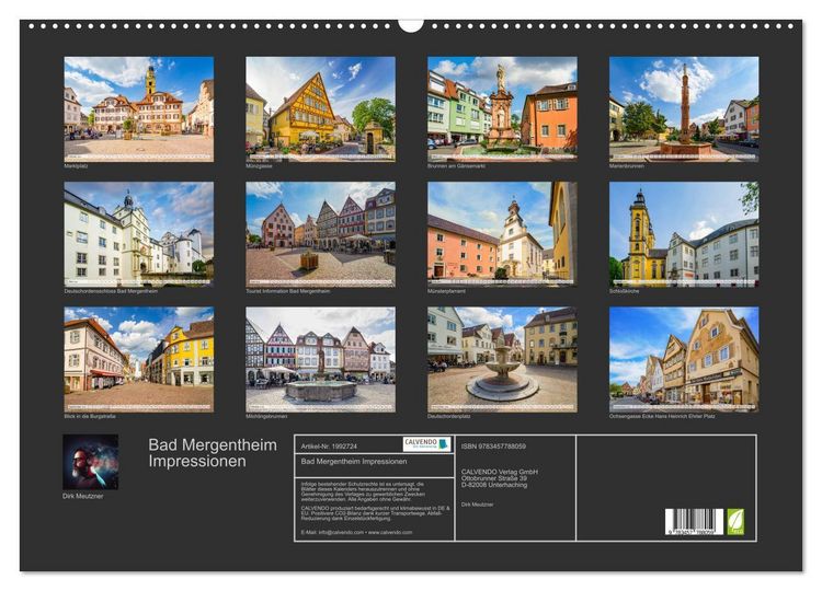 Produktbild: Bad Mergentheim Impressionen (Wandkalender 2026 DIN A2 quer), CALVENDO Monatskalender