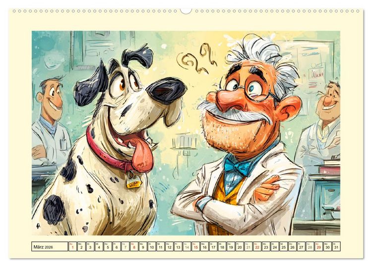 Produktbild: Beim Tierarzt! Tierisch schr&auml;ge Besuche in der Vetklinik (Wandkalender 2026 DIN A2 quer), CALVENDO Monatskalender