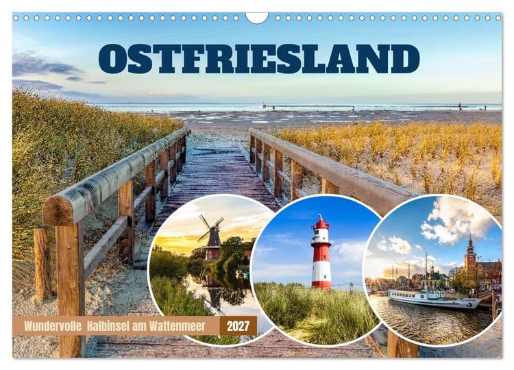 Produktbild: OSTFRIESLAND Wundervolle Halbinsel am Wattenmeer (Wandkalender 2027 DIN A3 quer), CALVENDO Monatskalender