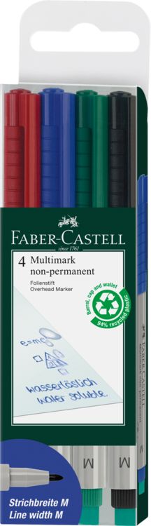 Produktbild: Faber-Castell Marker Multimark non-permanent M, 4er Set