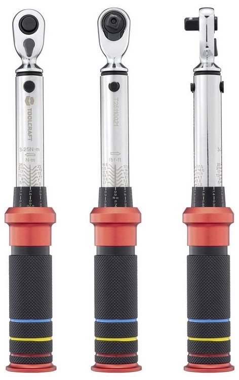 Produktbild: TOOLCRAFT 23stk. TO-10332102 Drehmomentschl&uuml;ssel-Set 1/4\" (6.3 mm) 3 - 25 Nm