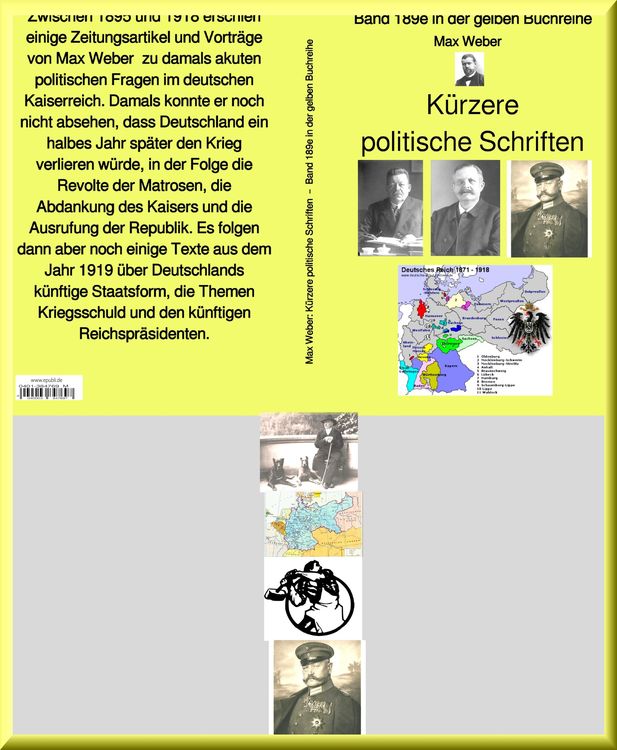Bild vom Artikel Max Weber: Kürzere politische Schriften - Band 189e in der gelben Buchreihe - bei Jürgen Ruszkowski vom Autor Max Weber