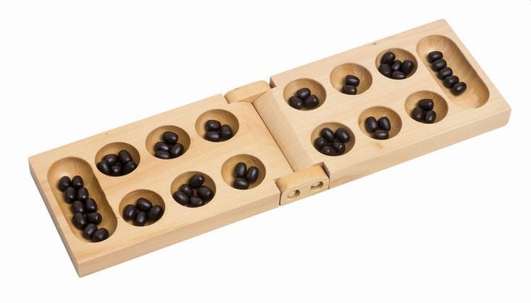 Produktbild: Kalaha Spiel im Baumwollbeutel, Klappformat