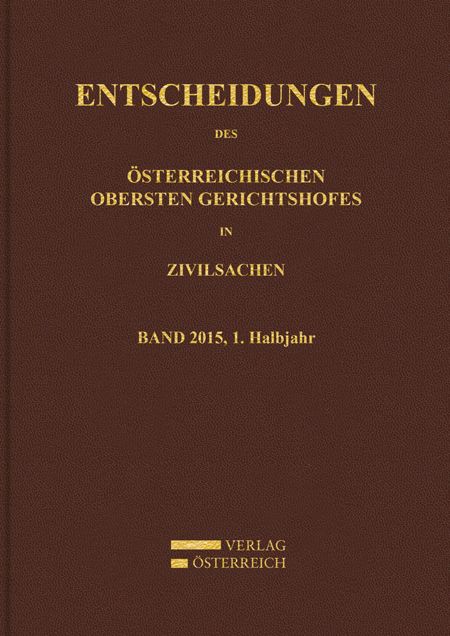 Produktbild: Entscheidungen des Obersten Gerichtshofes in Zivilsachen