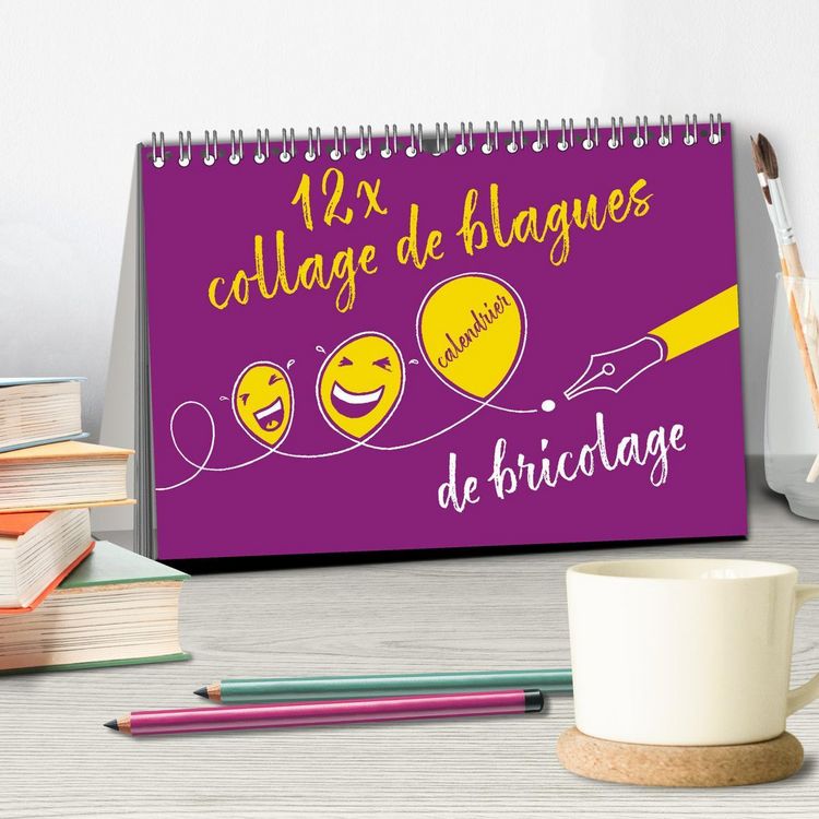 Produktbild: 12 x collage de blagues - calendrier de bricolage (Calendrier de bureau 2026 DIN A5 vertical), CALVENDO calendrier mensuel