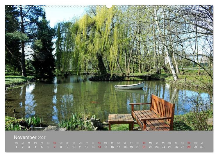 Produktbild: Romantische Garten-Paradiese (hochwertiger Premium Wandkalender 2027 DIN A2 quer), Kunstdruck in Hochglanz