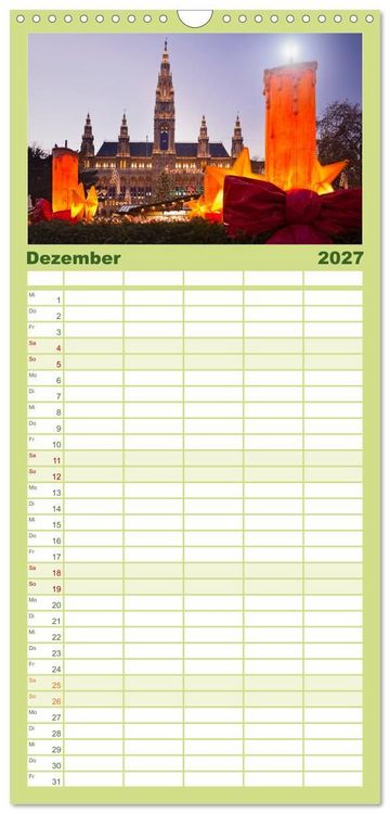 Produktbild: Familienplaner 2027 - Traumhaftes Wien mit 5 Spalten (Wandkalender, 21 x 45 cm) CALVENDO