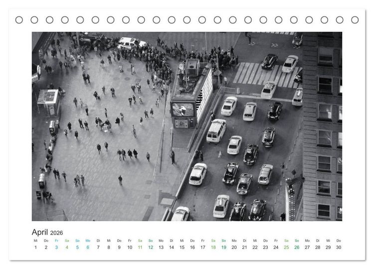 Produktbild: New York in schwarz weiss (Tischkalender 2026 DIN A5 quer), CALVENDO Monatskalender