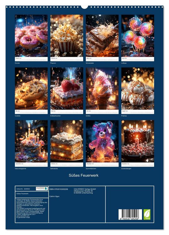 Produktbild: S&uuml;&szlig;es Feuerwerk (hochwertiger Premium Wandkalender 2026 DIN A2 hoch), Kunstdruck in Hochglanz