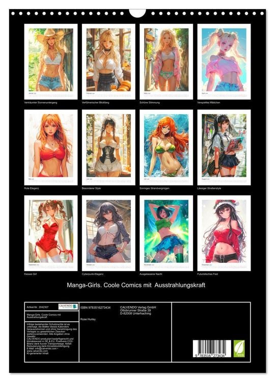 Produktbild: Manga-Girls. Coole Comics mit Ausstrahlungskraft (Wandkalender 2026 DIN A3 hoch), CALVENDO Monatskalender
