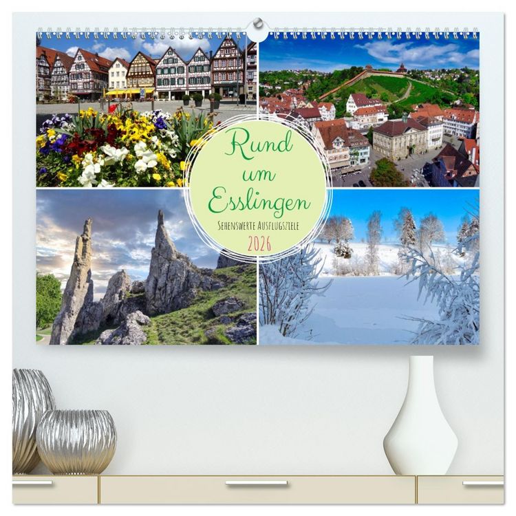 Produktbild: Rund um Esslingen (hochwertiger Premium Wandkalender 2026 DIN A2 quer), Kunstdruck in Hochglanz