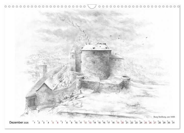 Produktbild: ZeitZeichnen - EinBlick in Stolbergs Geschichte (Wandkalender 2026 DIN A3 quer), CALVENDO Monatskalender