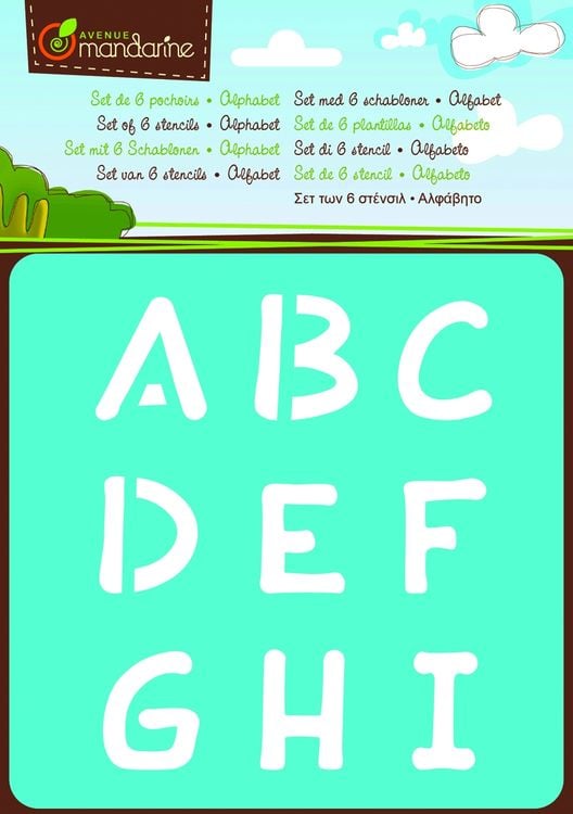Produktbild: Mandarin 6 Schablonen Alphabet