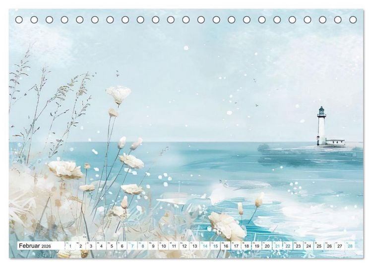 Produktbild: Strandtr&auml;ume in Aquarell (Tischkalender 2026 DIN A5 quer), CALVENDO Monatskalender