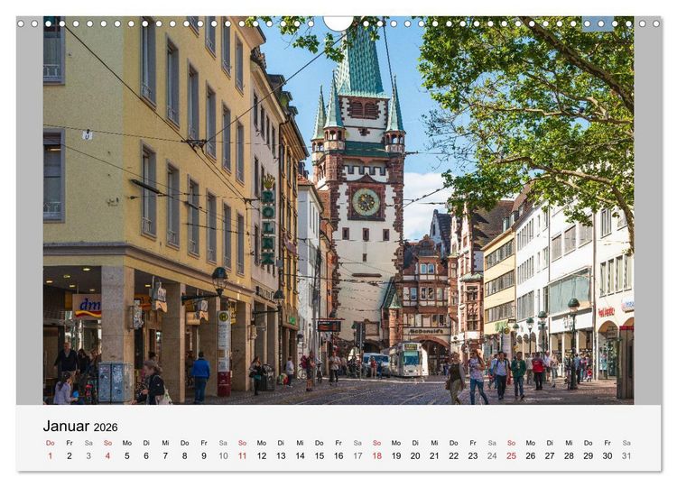 Produktbild: Freiburg im Breisgau. Malerische Stadt am Rande des Schwarzwaldes (Wandkalender 2026 DIN A3 quer), CALVENDO Monatskalender