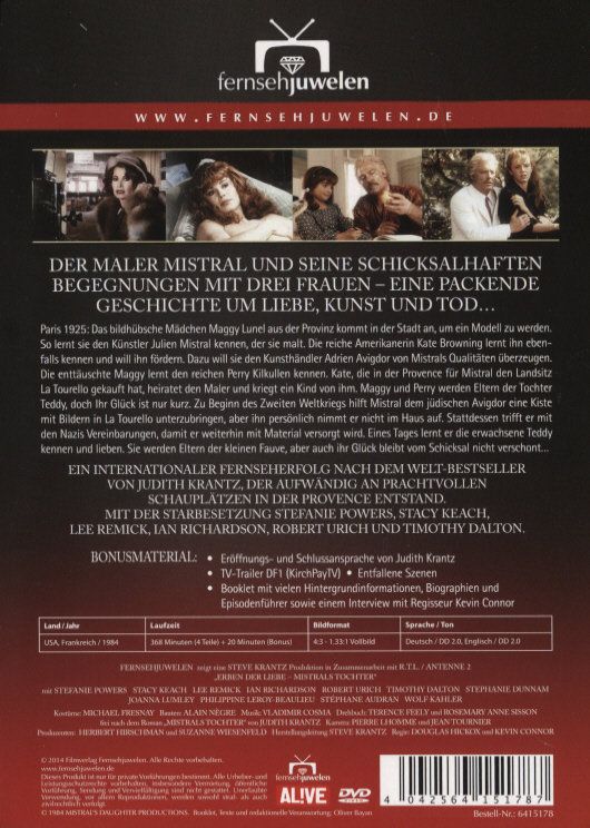 Produktbild: Erben der Liebe - Mistrals Tochter/Die komplette Miniserie [4 DVDs]