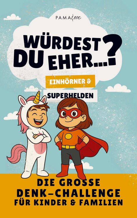 Produktbild: W&uuml;rdest du eher...? Familien-Challenge: Einh&ouml;rner & Superhelden Edition