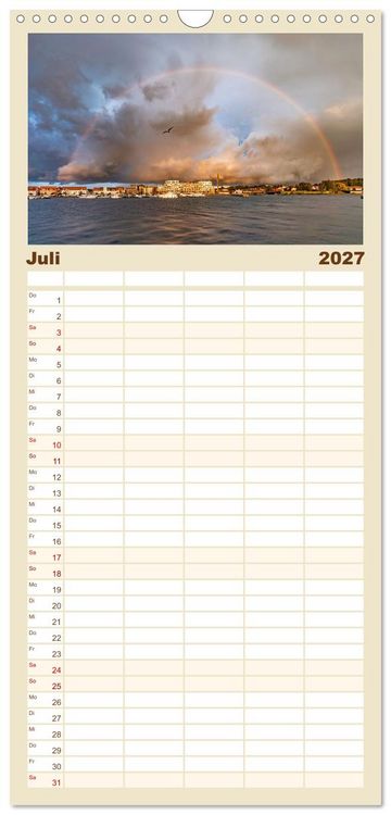 Produktbild: Familienplaner 2027 - Zwischen See und Himmel - Waren (M&uuml;ritz) im Wandel der Jahreszeiten mit 5 Spalten (Wandkalender, 21 x 45 cm) CALVENDO