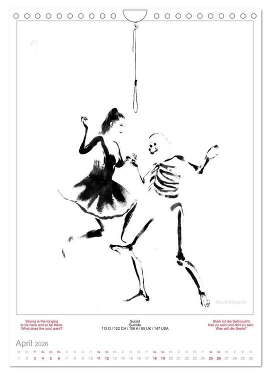 Produktbild: TOTENTANZ HERRENWAHL Haiku Zenga Photo DANCE OF DEATH MEN'S CHOICE (Wandkalender 2026 DIN A4 hoch), CALVENDO Monatskalender