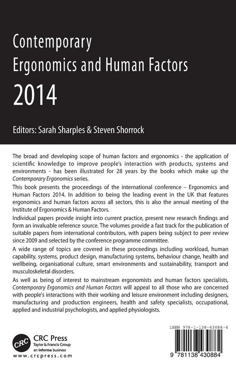 Produktbild: Contemporary Ergonomics and Human Factors 2014