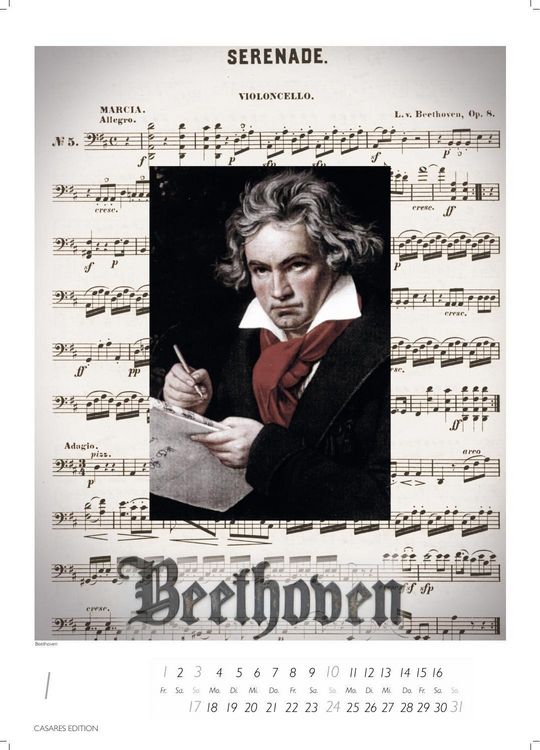 Produktbild: Komponisten Kalender 2027 &ndash; Musik-Kalender 42x59cm - 12 Klassische Komponisten im Portr&auml;t