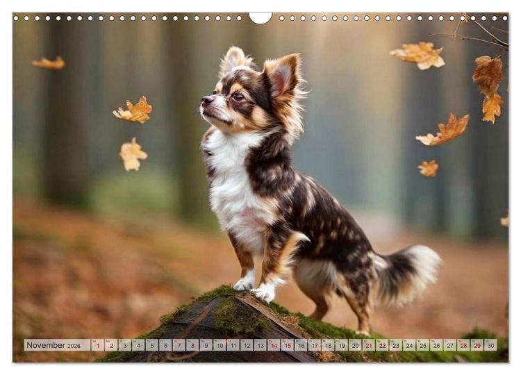 Produktbild: Chihuahuas - Kleine Hunde - gro&szlig;e Temperamentb&uuml;ndel (Wandkalender 2026 DIN A3 quer), CALVENDO Monatskalender