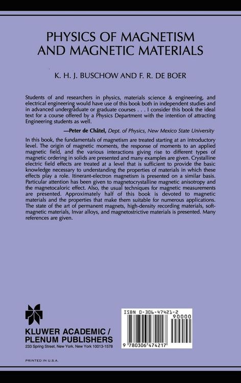 Produktbild: Physics of Magnetism and Magnetic Materials