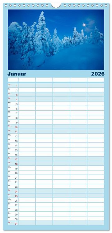 Produktbild: Familienplaner 2026 - Magisches Nordland. Eine Reise in das Herz Skandinaviens mit 5 Spalten (Wandkalender, 21 x 45 cm) CALVENDO