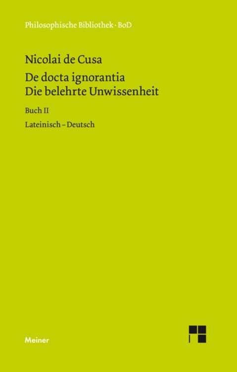 Produktbild: De docta ignorantia. Die belehrte Unwissenheit