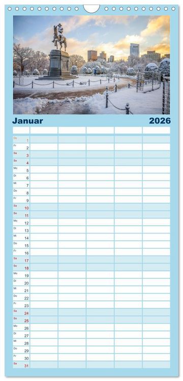 Produktbild: Familienplaner 2026 - Boston - The Hub of the Universe mit 5 Spalten (Wandkalender, 21 x 45 cm) CALVENDO