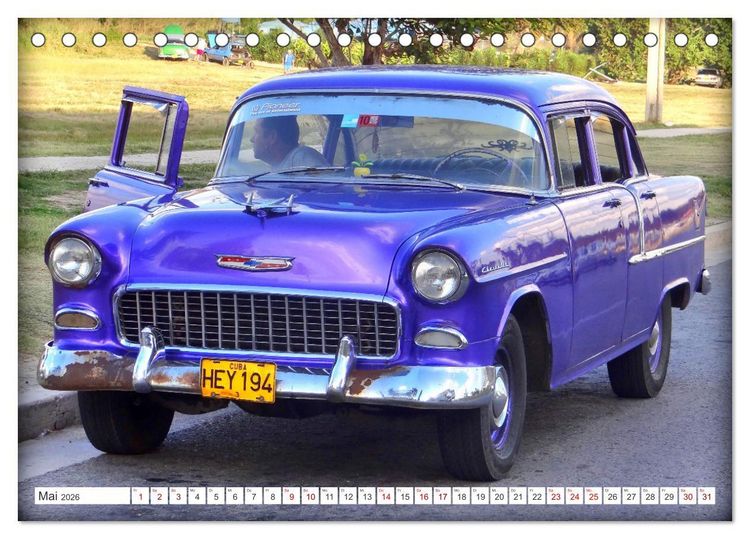 Produktbild: CHEVY '55 - Ein US-Oldtimer in Kuba (Tischkalender 2026 DIN A5 quer), CALVENDO Monatskalender