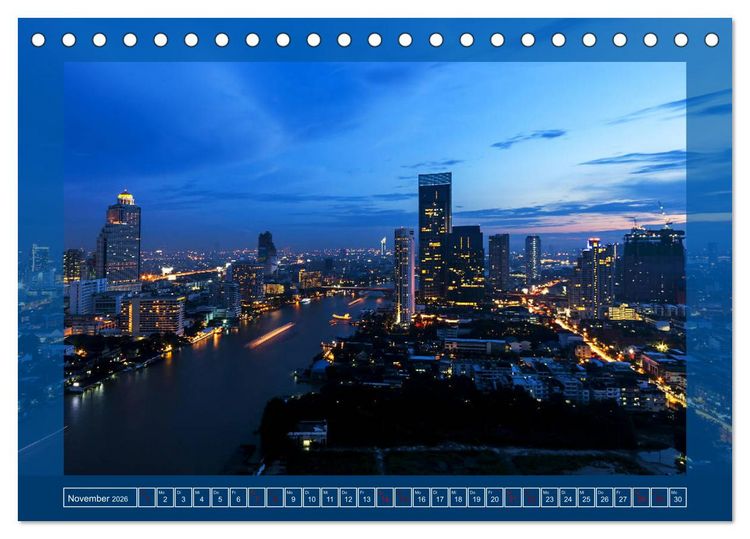 Produktbild: Metropolen - Asiens sch&ouml;nste St&auml;dte bei Nacht (Tischkalender 2026 DIN A5 quer), CALVENDO Monatskalender