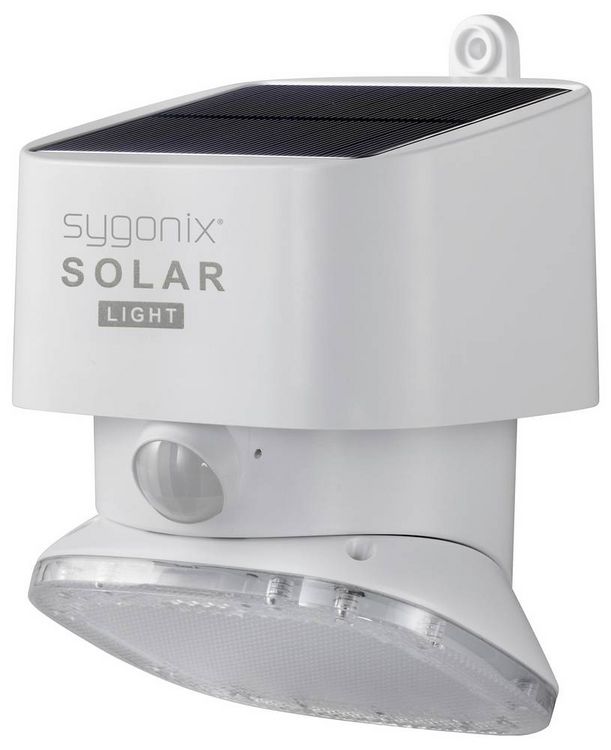 Produktbild: Sygonix SY-4673534 Solar-Au&szlig;enwandleuchte mit Bewegungsmelder LED LED fest eingebaut 20 W Wei&szlig;