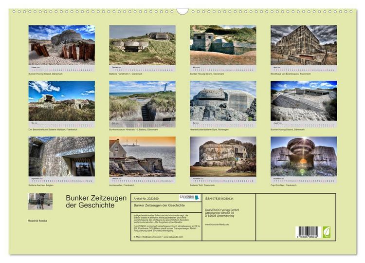 Produktbild: Bunker Zeitzeugen der Geschichte (Wandkalender 2026 DIN A2 quer), CALVENDO Monatskalender