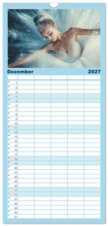 Produktbild: Familienplaner 2027 - Ballerinas in Diamanten mit 5 Spalten (Wandkalender, 21 x 45 cm) CALVENDO