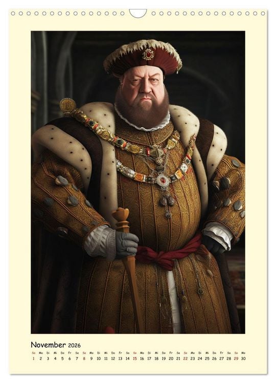 Produktbild: Mittelalter Portraits. Inspiriert vom K&ouml;nigshaus der Tudors (Wandkalender 2026 DIN A3 hoch), CALVENDO Monatskalender