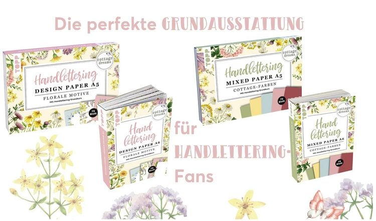 Produktbild: Handlettering Design Paper Block Cottage Dreams A5
