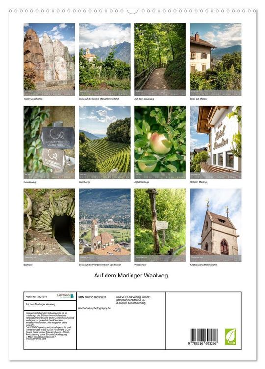 Produktbild: Auf dem Marlinger Waalweg (hochwertiger Premium Wandkalender 2026 DIN A2 hoch), Kunstdruck in Hochglanz