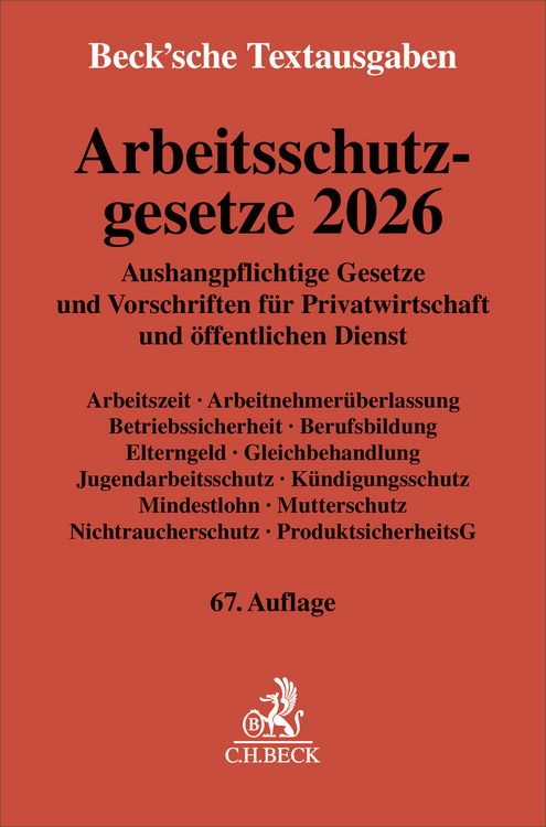 Produktbild: Arbeitsschutzgesetze 2026