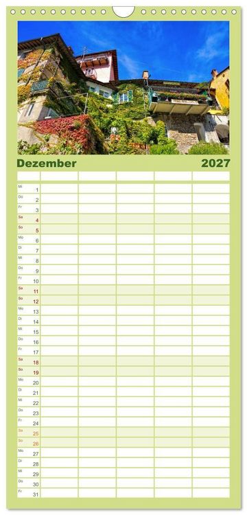 Produktbild: Familienplaner 2027 - Gandria - Malerisches Dorf am Luganer See mit 5 Spalten (Wandkalender, 21 x 45 cm) CALVENDO