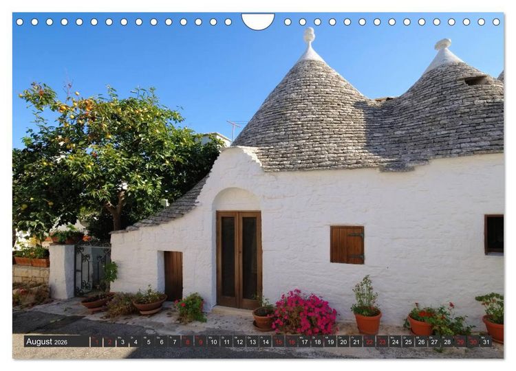 Produktbild: Trulli in Apulien - Einzigartige Rundh&auml;user im S&uuml;den Italiens (Wandkalender 2026 DIN A4 quer), CALVENDO Monatskalender