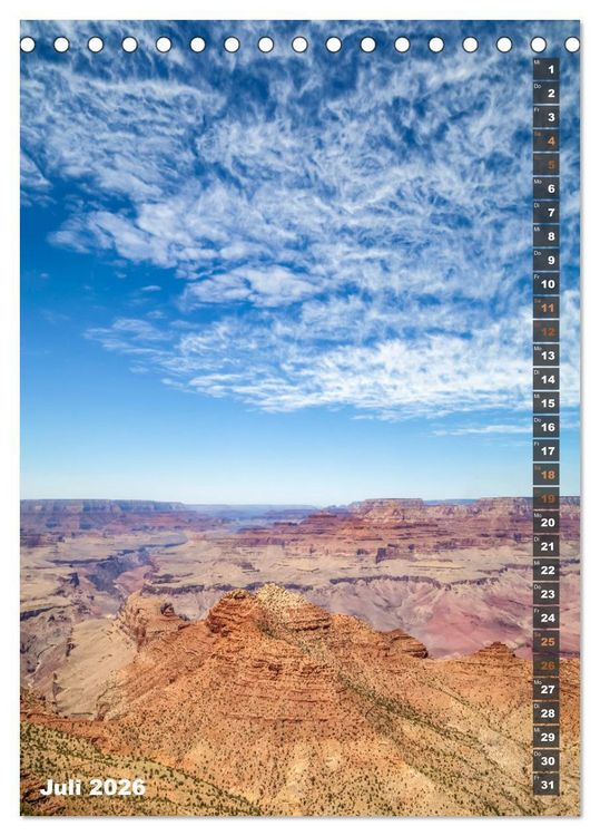 Produktbild: GRAND CANYON Imposante Aussichten (Tischkalender 2026 DIN A5 hoch), CALVENDO Monatskalender