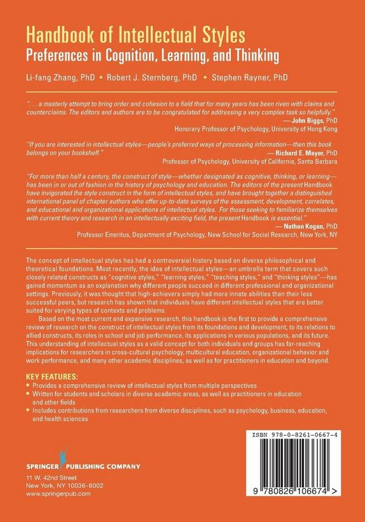 Produktbild: Handbook of Intellectual Styles