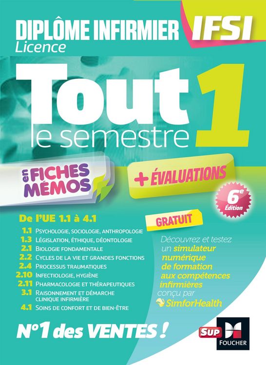 Produktbild: Tout le semestre 1 en fiches m&eacute;mos - DEI IFSI - 6e &eacute;dition - R&eacute;vision et entra&icirc;nement