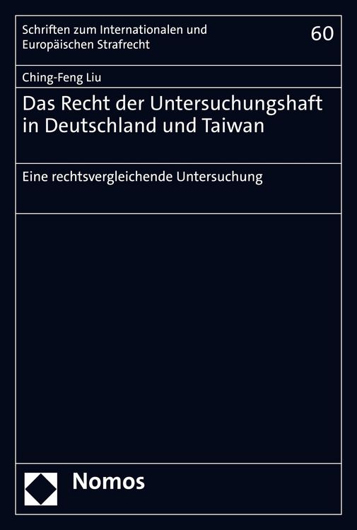 Produktbild: Das Recht der Untersuchungshaft in Deutschland und Taiwan