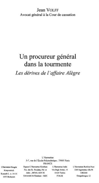 Produktbild: Un procureur general dans la tourmente